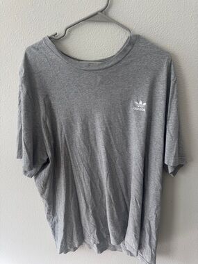adidas Grey Trefoil Chest Logo Short Sleeve Tee